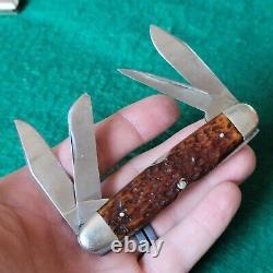 Old Vintage Antique Wards Winchester 411 Etched 4 Blade Cattle Pocket Knife