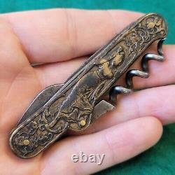 Old Vintage Antique Wester Bros Germany Embossed Bartenders Folding Pocket Knife