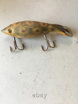 Old Vintage Antique Wooden Fishing Lure Heddons Dowagiac RARE