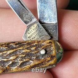 Old Vintage Antique Wostenholm IXL Sheffield Stag 4 Blade Pen Pocket Knife