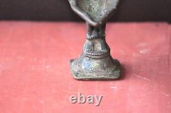 Old Vintage Brass Deep Lady Statue Antique Rare Home Decor Collectible H-10