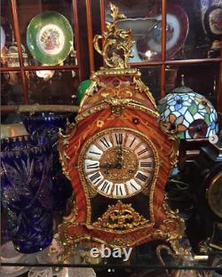 Old Vintage Franz Hermle Brass Mantle Clock Imperial
