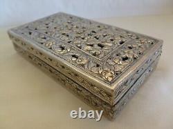 Old Vintage Hand Made 800 Silver Box Inscribed Come To Chiang-mai Thailand