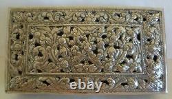 Old Vintage Hand Made 800 Silver Box Inscribed Come To Chiang-mai Thailand