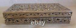 Old Vintage Hand Made 800 Silver Box Inscribed Come To Chiang-mai Thailand