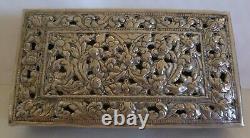 Old Vintage Hand Made 800 Silver Box Inscribed Come To Chiang-mai Thailand