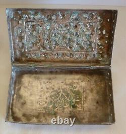 Old Vintage Hand Made 800 Silver Box Inscribed Come To Chiang-mai Thailand