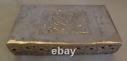 Old Vintage Hand Made 800 Silver Box Inscribed Come To Chiang-mai Thailand