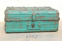 Old Vintage Iron Trunk Box Antique Indian Storage Home Decor Collectible