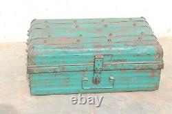 Old Vintage Iron Trunk Box Antique Indian Storage Home Decor Collectible