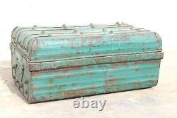 Old Vintage Iron Trunk Box Antique Indian Storage Home Decor Collectible