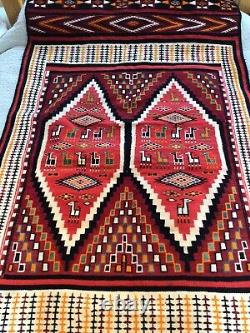 Old Vintage Large Handmade Woven Rug Probably From Middle East 100 x 51