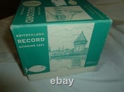 Old Vintage RECORD 400 SPECIAL Spinning Reel Box UNUSED Made in Switzerland MINT