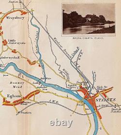 Old Windsor map Egham Staines River Thames Henry Taunt 1885