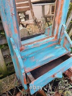 Old antique vintage Indian Mirror With Drawer