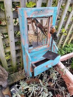 Old antique vintage Indian Mirror With Drawer