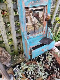 Old antique vintage Indian Mirror With Drawer