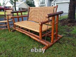 Old hickory Adirondack rustic bar stools porch camp dresser glider swing beds
