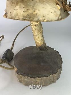 Old vintage Antique Folk Art Handmade Wooden Table Lamp