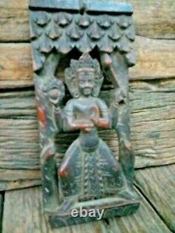 Old vintage Hanging Wooden Quality Very Old Radha Tara, God Carved Sculpture