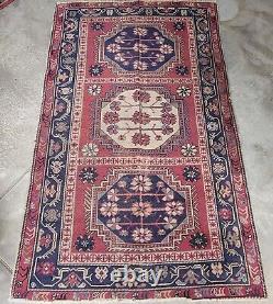 On HOLD FOR J. M Antique Oriental Caucasian Rug Old Wool Farmhouse c1900