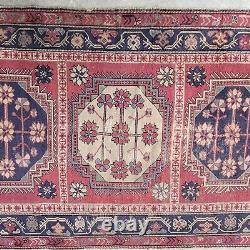 On HOLD FOR J. M Antique Oriental Caucasian Rug Old Wool Farmhouse c1900