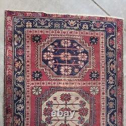 On HOLD FOR J. M Antique Oriental Caucasian Rug Old Wool Farmhouse c1900