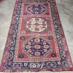 On HOLD FOR J. M Antique Oriental Caucasian Rug Old Wool Farmhouse c1900