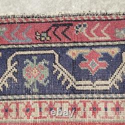 On HOLD FOR J. M Antique Oriental Caucasian Rug Old Wool Farmhouse c1900