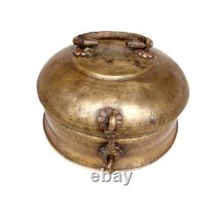 Original 1850's Old Vintage Antique Brass Fine Hand Craved Rare Chapati Box
