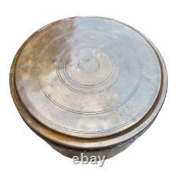 Original 1900's Old Vintage Antique Brass Fine Hand Craved Rare Big Chapati Box