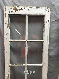 Pair Antique 10 Lite Casement Door Windows Cabinet Shabby Vtg Old 20x62 20-18C