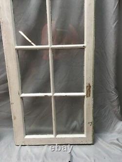 Pair Antique 10 Lite Casement Door Windows Cabinet Shabby Vtg Old 20x62 20-18C