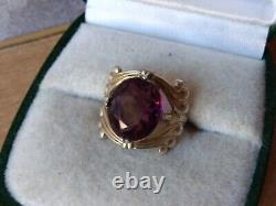 RARE Vintage old Elegant violet stone RING SILVER 875 USSR ANTIQUE size 5