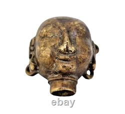 Rare 1800's Old Vintage Antique Brass Handcrafted Hindu Goddess Gauri Head Face