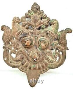Rare 1800's Old Vintage Antique Brass Rare Yali Head Face Mask / Figure / Statue