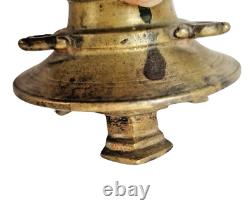 Rare 1800's Old Vintage Antique Brass Unique Temple Shape Ink Pot, Collectible