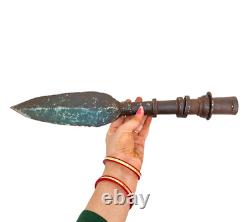 Rare 1800's Old Vintage Antique Iron Fine Hand Forged Mughal Spear Head Lance