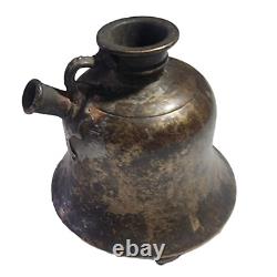 Rare 1850's Old Vintage Antique Mughal Period Fine Unique Shape Brass Hookah Pot