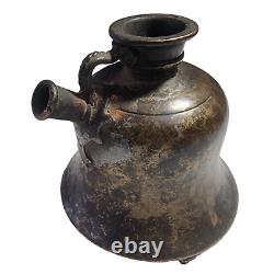 Rare 1850's Old Vintage Antique Mughal Period Fine Unique Shape Brass Hookah Pot