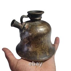 Rare 1850's Old Vintage Antique Mughal Period Fine Unique Shape Brass Hookah Pot