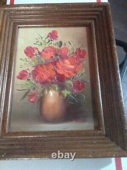Rare Old Vintage Original R. Waddams Signed Still/Life Flower Bouquet Painting A1