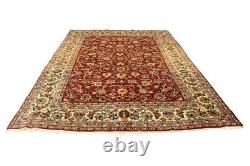 Rare Vintage Red Floral Design 8X11'5 Large Oriental Rug Handmade Wool Carpet