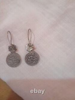 Rare old antique vintage silver earring native