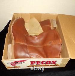 Red Wing Pecos Orig Vtg New Old Nos Cowboy Western Work Boots Shoes W Box #1155