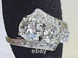 SUPERB Antique Old European Cut & Old Mine Cut VS2/F Diamond Solitaire Ring 14kt