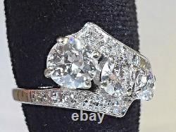 SUPERB Antique Old European Cut & Old Mine Cut VS2/F Diamond Solitaire Ring 14kt