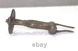 Sword Handle 1900s Old Vintage Rare Brass Inlay Floral Engraved Hunting PC-82