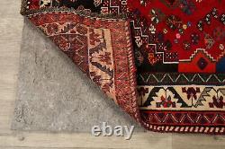 Tribal Vintage Geometric Abadeh Wool Area Rug Hand-Knotted Oriental Carpet 4x6