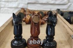 Very Rare Soviet Chess Set 1955 Wooden Vintage Chess Antique Old USSR Chess
